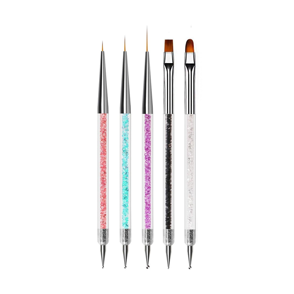 ZEOHBETY Nagelkunst-Skulpturstift, 5 Stück Doppelspitzen-Silikon-Nagelwerkzeuge Für Harz, Silikonpinsel, Acrylstift, Nagelkunst-Pinsel, Nagelfolienschnitzen, Zeichnen, Effekt, Formen, Zeichnen