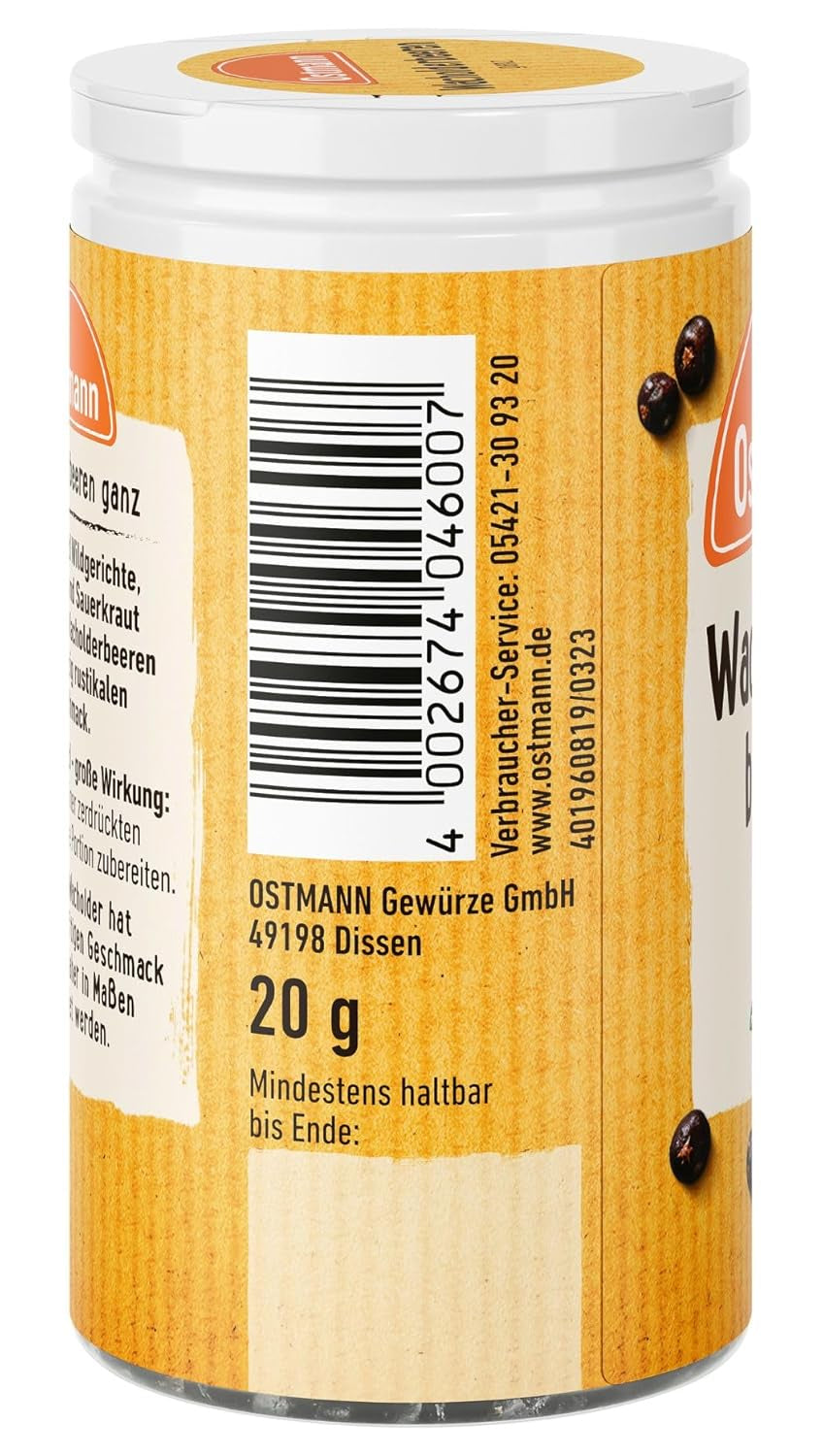 Ostmann Gewürze - Wacholderbeeren ganz | Idealny do przyprawiania sauerbraten i dań z dziczyzny 20 g w Der Streudose