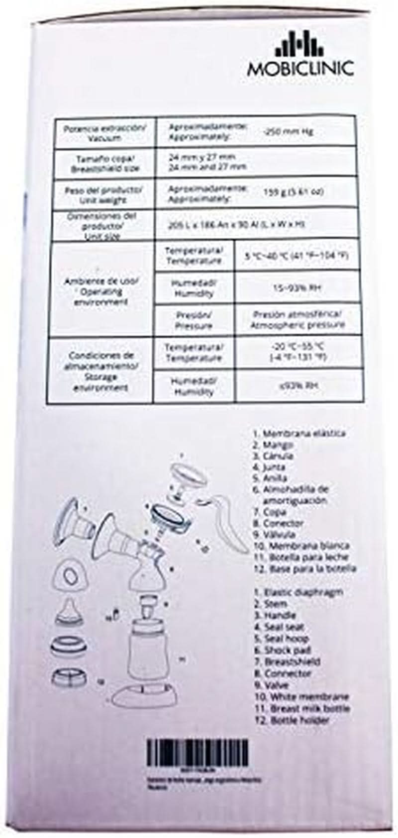 Mobiclinic ®, Laktator ręczny, marka europejska, ergonomiczny uchwyt Akcesoria Żywność i karmienie piersią Sklep Bebe Naty