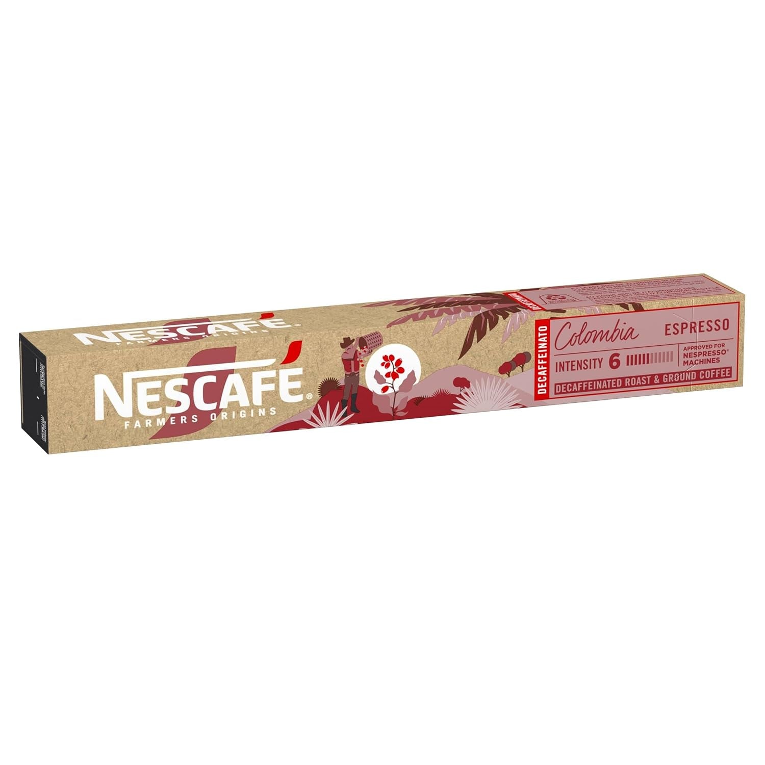 NESCAFÉ Farmers Origins Colombia Espresso Entkoffeiniert 6 x 10 Kaffeekapseln - Kaffeekapseln für Nespresso Maschinen