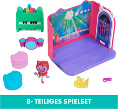 Camera Deluxe a casei de păpuși Gabby, Cameră cu muzică groovy și Cameră Deluxe, Vise dulci, Dormitor cu pisică pufoasă