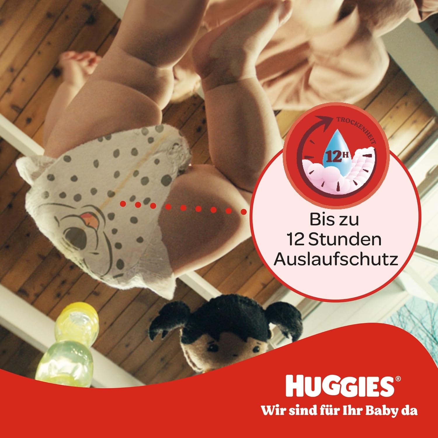 Pieluchy Huggies Little Movers, Disney Design, rozmiar 4, 150 sztuk (3 x 50), pudełko miesięczne