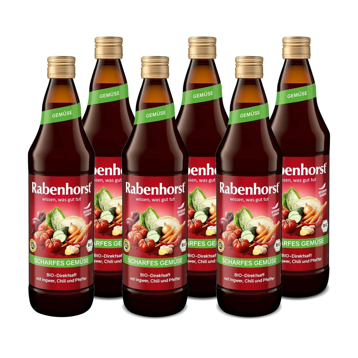 RABENHORST (6 x 700 ml) - Wysokiej jakości sok warzywny z różnych warzyw o intensywnie pikantnym smaku Napoje bezalkoholowe Naty Shop
