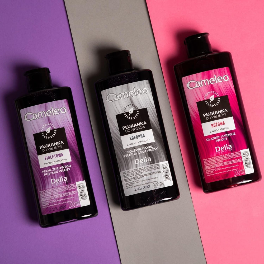 Cameleo - Tonic pentru păr roz cu apă de trandafiri, fără nuanță galbenă, culoare semipermanentă pentru păr - pentru păr blond și gri - culoare și îngrijire - fără parabeni | 200 ml Vopsea pentru par Naty Shop