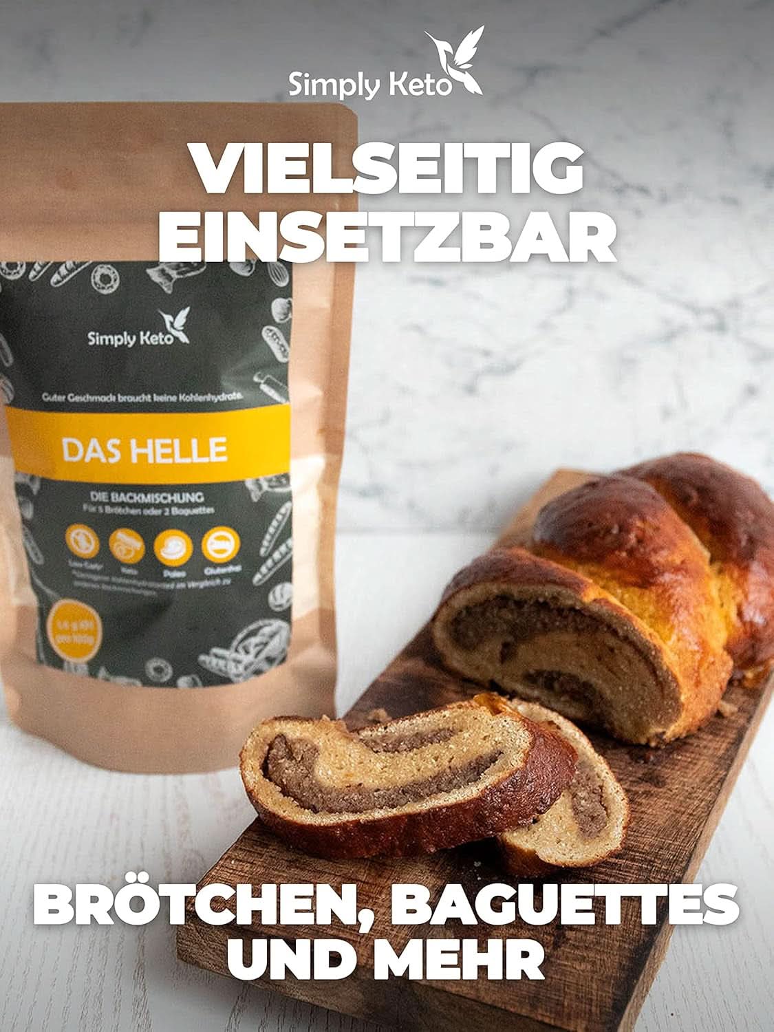 Simply Keto Chleb Light Lower Carb*, Mieszanka do chleba bezglutenowego, 260 gramów Kitchen Naty Shop