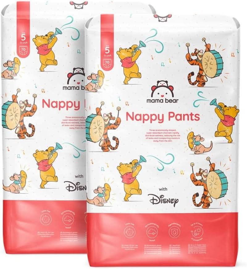 Scutece Mama Bear Disney, mărimea 5 (12-17 kg), alb, 70 bucăți Mama si Copilul Naty Shop 5 (12-17 Kg) Pachet lunar