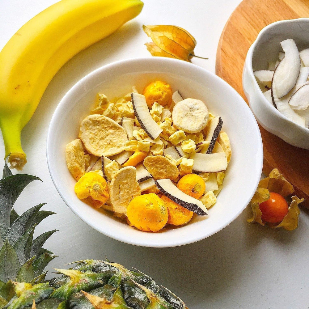 chipsuri de banane myfruits (felii de banane), liofilizate, 100g, fără aditivi, 100% banane, fructe liofilizate fără zahăr adăugat Produse deshidratate Naty Shop