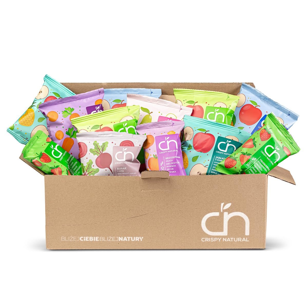 Crispy Natural Snack Mix (12, Mix Fruit) Produse deshidratate Naty Shop 1,5 G (pachet de 12) Amestecați fructe și legume