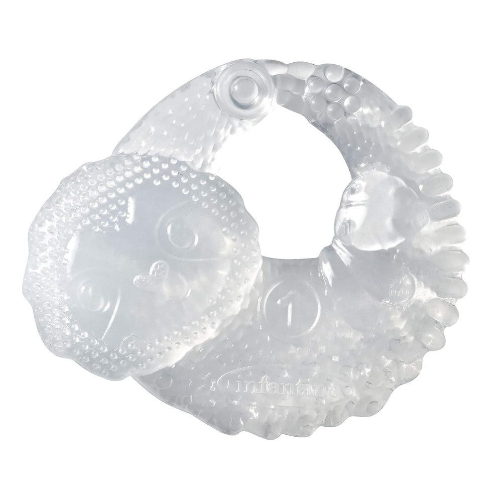 Infantino 316564-01 Inele de dentiție transparente Infantino – Inel de dentiție moale, fabricat din material non-toxic, pentru dezvoltarea senzorială și susținerea dentiției, multicolor