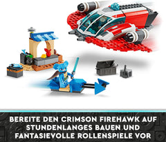 LEGO Star Wars: Przygody młodego Jedi Karmazynowego Firehawka, zestaw startowy dla dzieci ze statkiem kosmicznym do zbudowania, ścigaczem i 3 figurkami, prezent dla chłopców i dziewcząt w wieku 4 lat 75384 Zestawy do budowania Besuche w sklepie LEGO