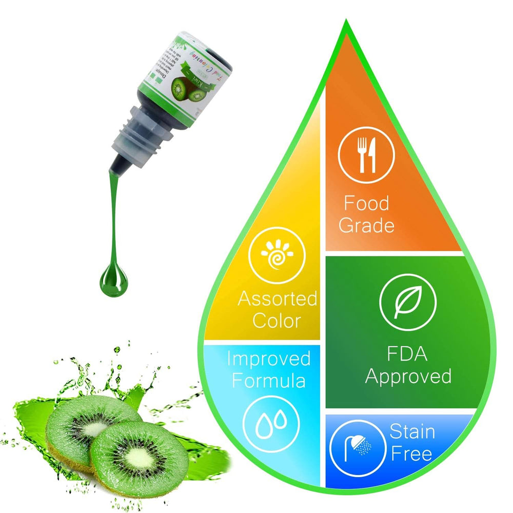 Zestaw 15 barwników spożywczych w płynie, po 6 ml każdy kolor Naty Shop