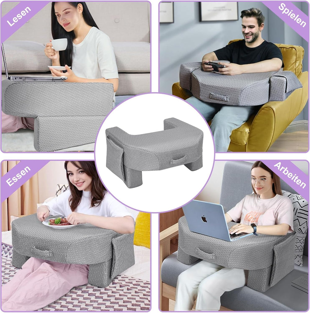 Pernă de citit în poală cu burete 26D, pernă pentru cărți, cititoare electronice, pernă pentru birou în poală pentru adulți, așezabilă pe pat, podea, canapea (strat de aer)