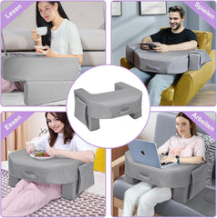 Pernă de citit în poală cu burete 26D, pernă pentru cărți, cititoare electronice, pernă pentru birou în poală pentru adulți, așezabilă pe pat, podea, canapea (strat de aer)