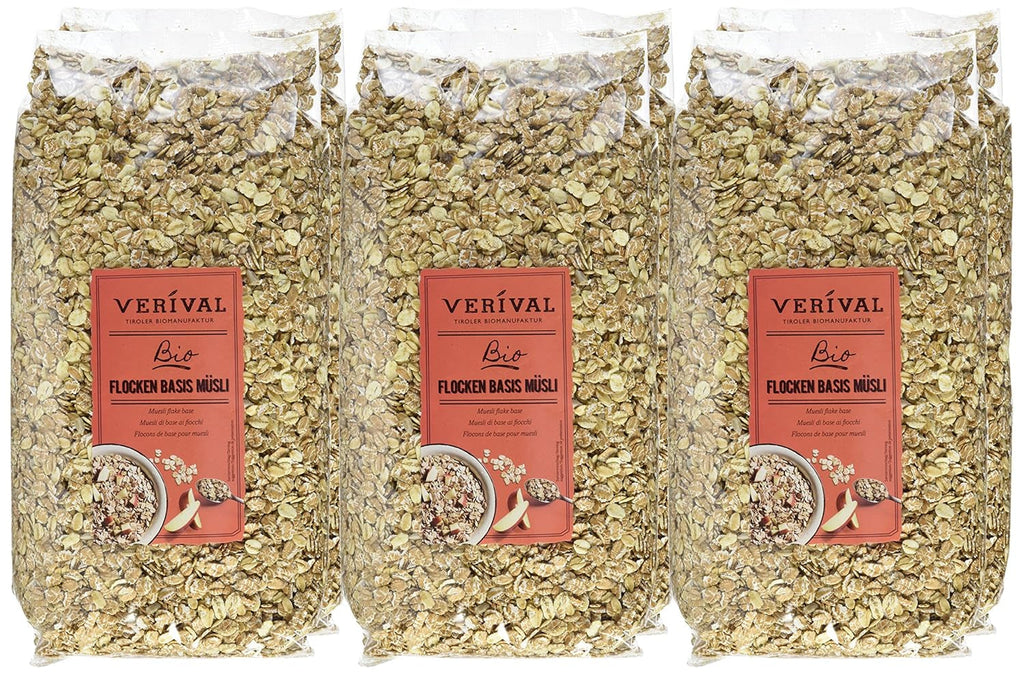 Verival Flocken Basis Müsli - Bio, 6Er Pack (6 X 1 Kg) Cereale Naty Shop
