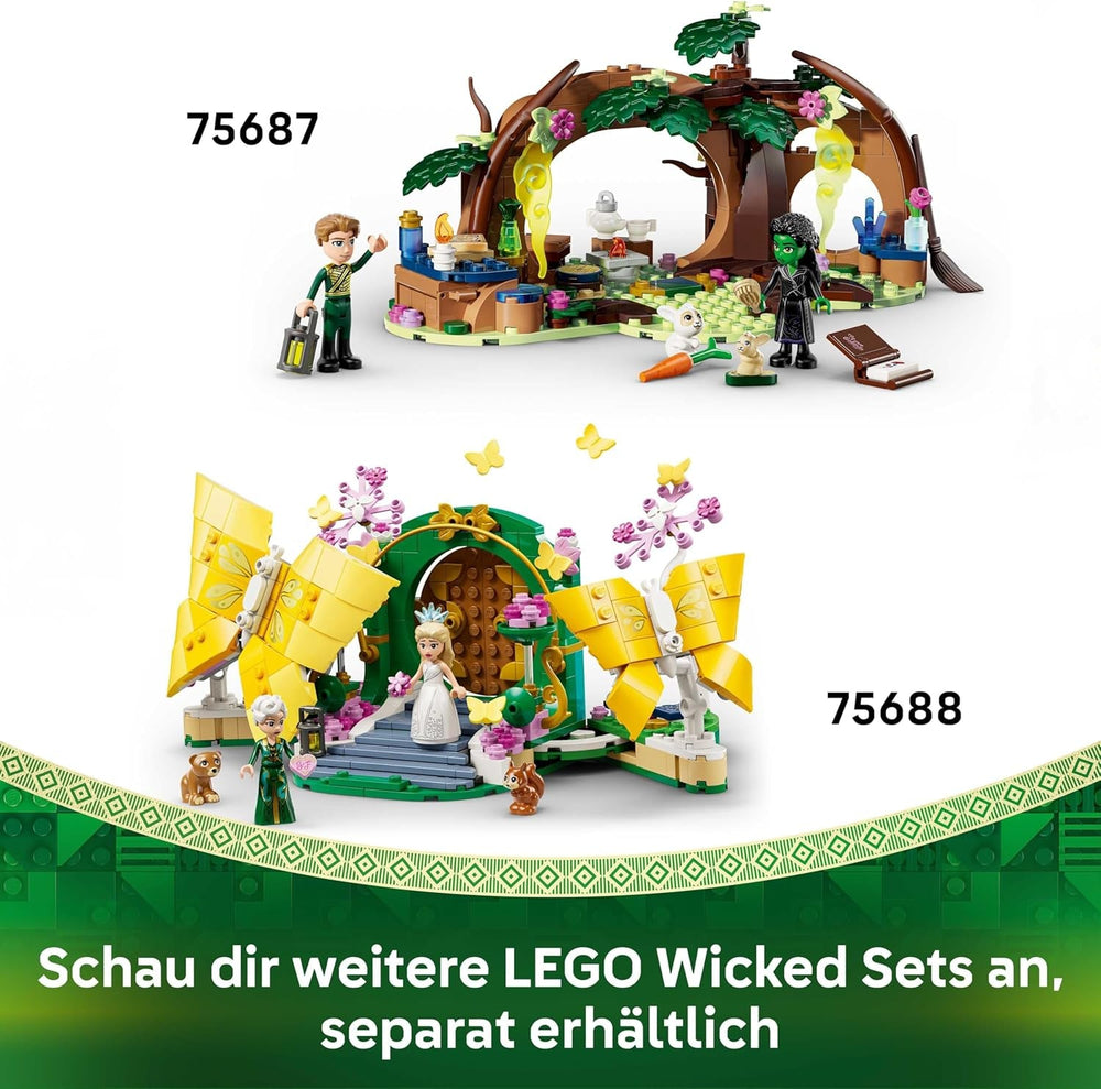LEGO Wicked Glindas Hochzeitstag - Kreatives Spielzeug mit 2 Minifiguren & 2 beweglichen Schmetterlingsfiguren mit Zubehör - Kinder Geschenk für Mädchen, Jungen & Filmfans ab 8 Jahren - 75688