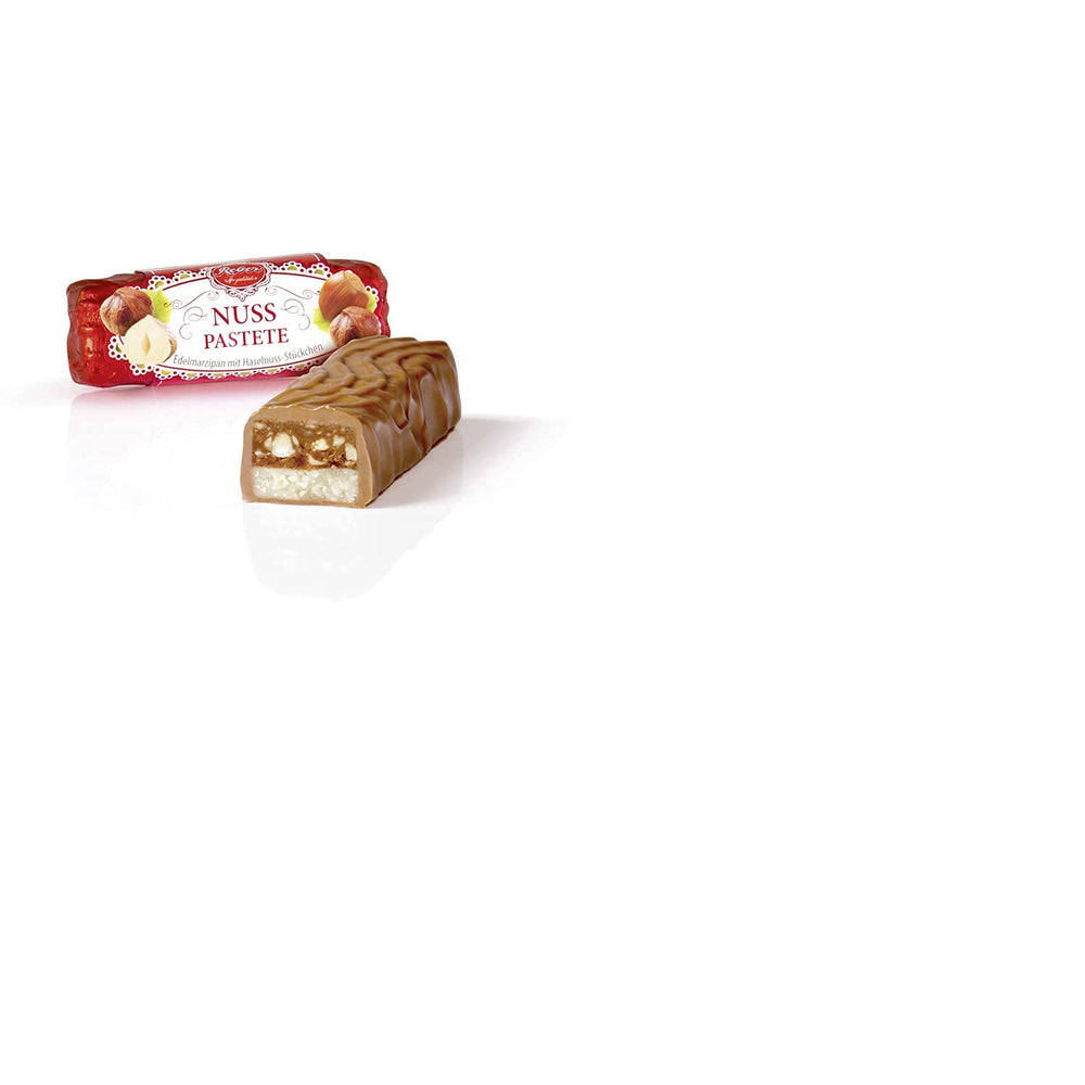 Pasta orzechowa Reber, alpejska czekolada mleczna, zawiera alkohol, nugat, orzechy laskowe, rum i marcepan 49g (opakowanie 6 sztuk)