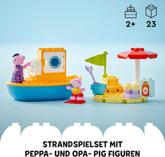 LEGO DUPLO Wycieczka łodzią Peppy: zestaw zabawkowej łodzi do budowania i przebudowy z 2 figurkami, kreatywna zabawka, pomysł na prezent dla 2-latków, chłopców i dziewcząt 10432 Zestawy do budowania Besuche den LEGO-Store