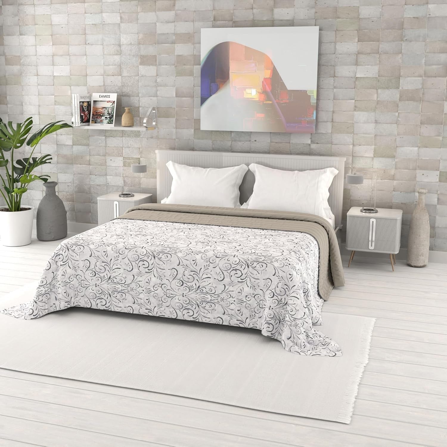 Cuvertură de vară imprimată Fantasy, umplutură din poliester, Petali, 260X270Cm