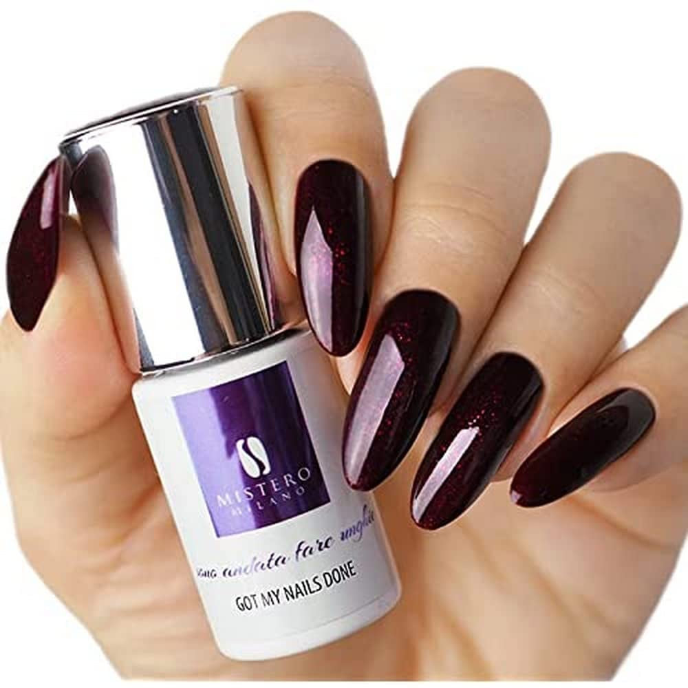 Mistero Milano UV Brokatowy Lakier Do Paznokci - LED Nail Polish - Brokatowy Hybrydowy - Pełne Krycie - 7ml W Ciemną Noc