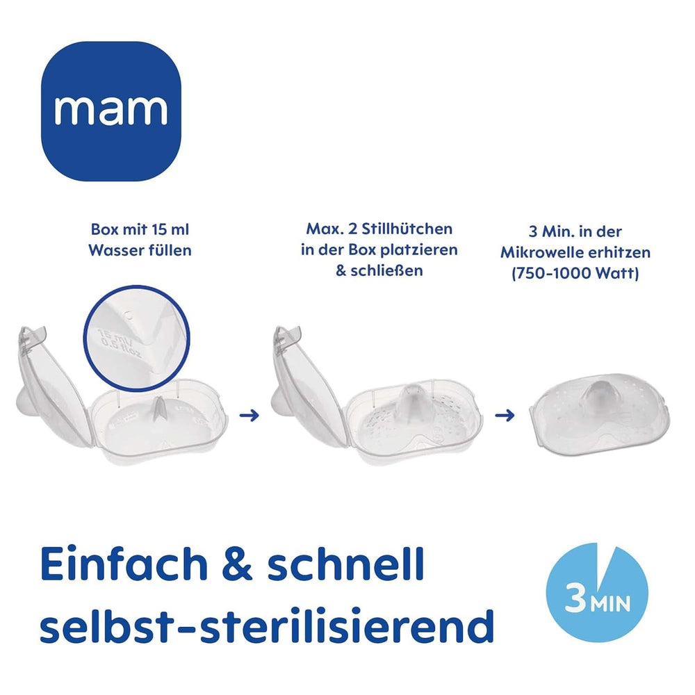 MAM Stillhütchen Größe S (Ř 17 Mm) Im 2Er-Set, Extra Weiche Brusthütchen Zum Schutz Beim Stillen, Brustwarzenschutz Für Maximalen Hautkontakt Zwischen Mutter Und Kind Akcesoria Żywność i karmienie piersią Bebe Naty Shop
