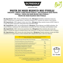 - Weiße Maisnudeln aus italienische Bio-Mais, glutenfrei, Fusilli-Format - glutenfreie Nudeln, 100% Bio-Weißmehl, wegańskie, Packung mit 3 Packungen à 350 g