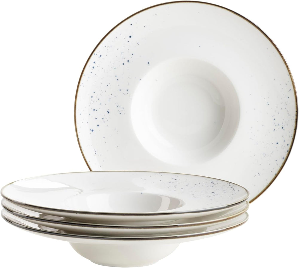 Seria MĘSER Pintar, wysokiej jakości zestaw zastawy stołowej dla 4 osób, łączna obsługa 16 sztuk Zestawy zastawy stołowej Naty Shop Blue Zestaw talerzy Gourmet