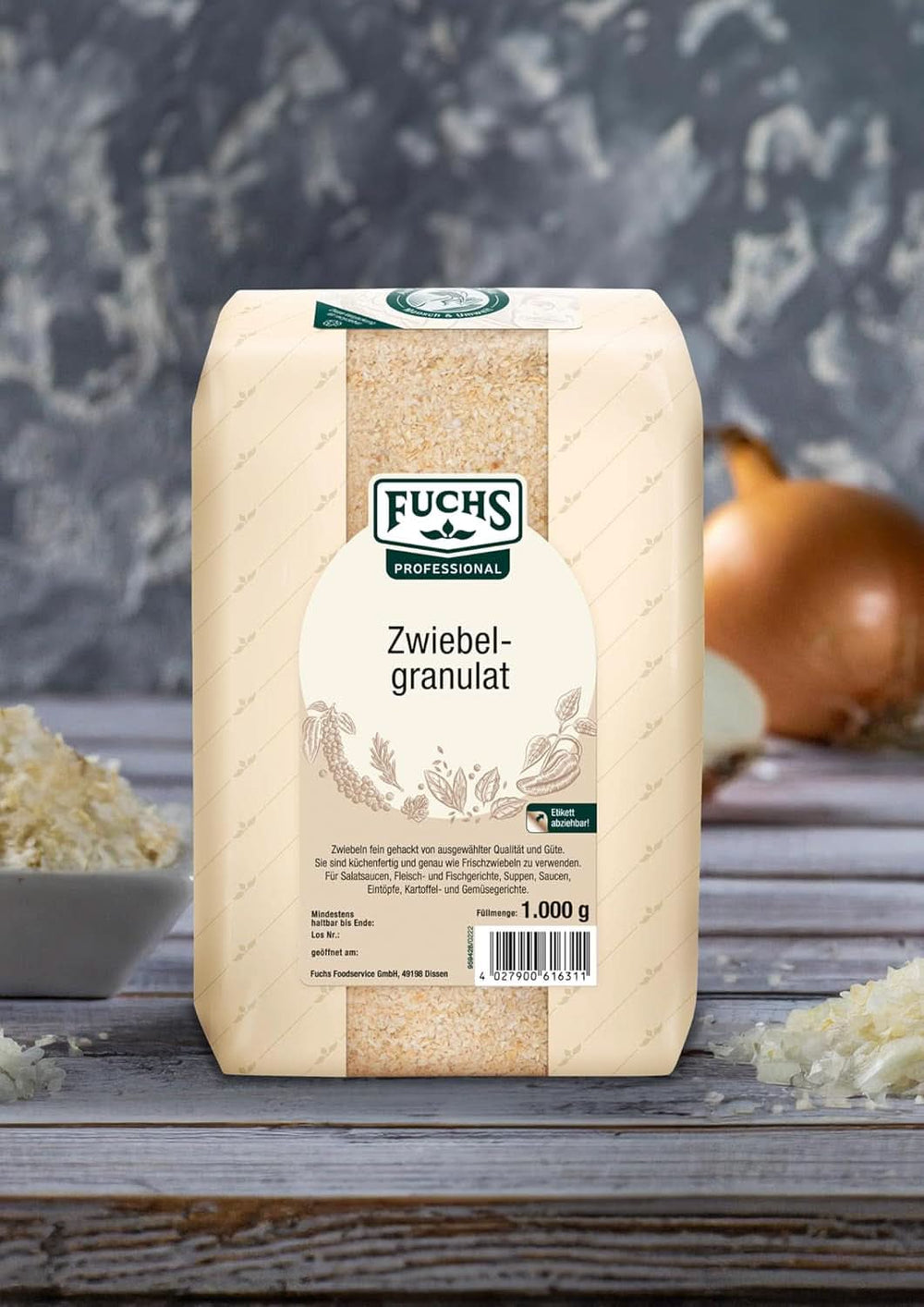 Fuchs Profesjonalny granulat cebulowy, 1 Kg Przyprawy Naty Shop