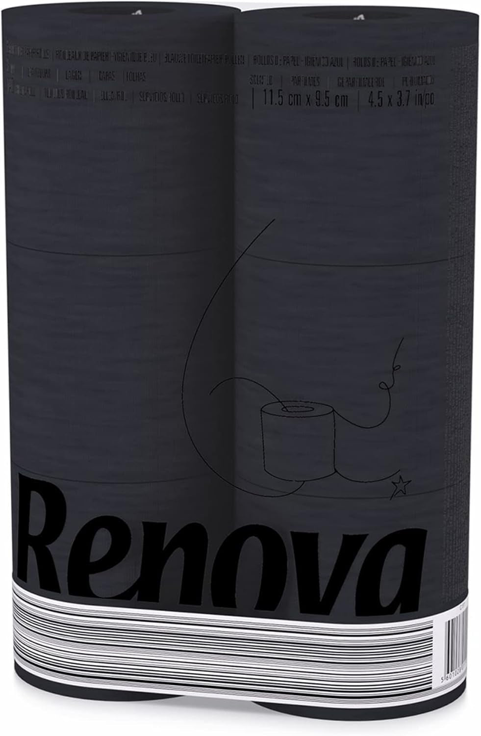 Hârtie igienică Renova Black Label de culoare neagră ( 6 role )