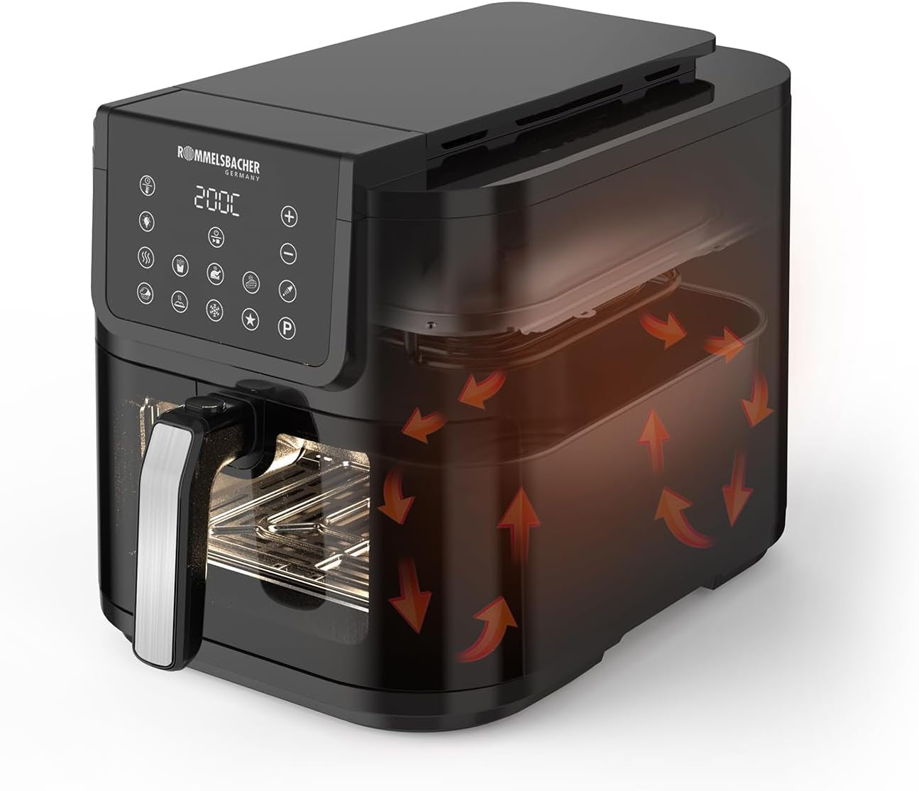 ROMMELSBACHER Frytkownica na gorące powietrze z okienkiem FRH 1700, 10 programów, cicha Sprzęt AGD Naty Shop