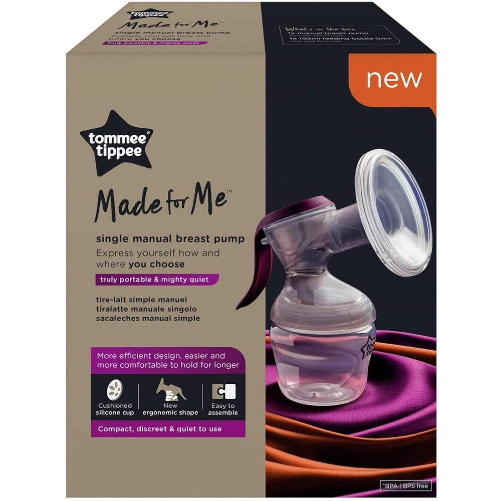 Tommee Tippee „Made for Me” Laktator ręczny, ergonomiczny uchwyt, niezawierający BPA, przezroczysty Akcesoria Żywność i karmienie piersią Sklep Bebe Naty
