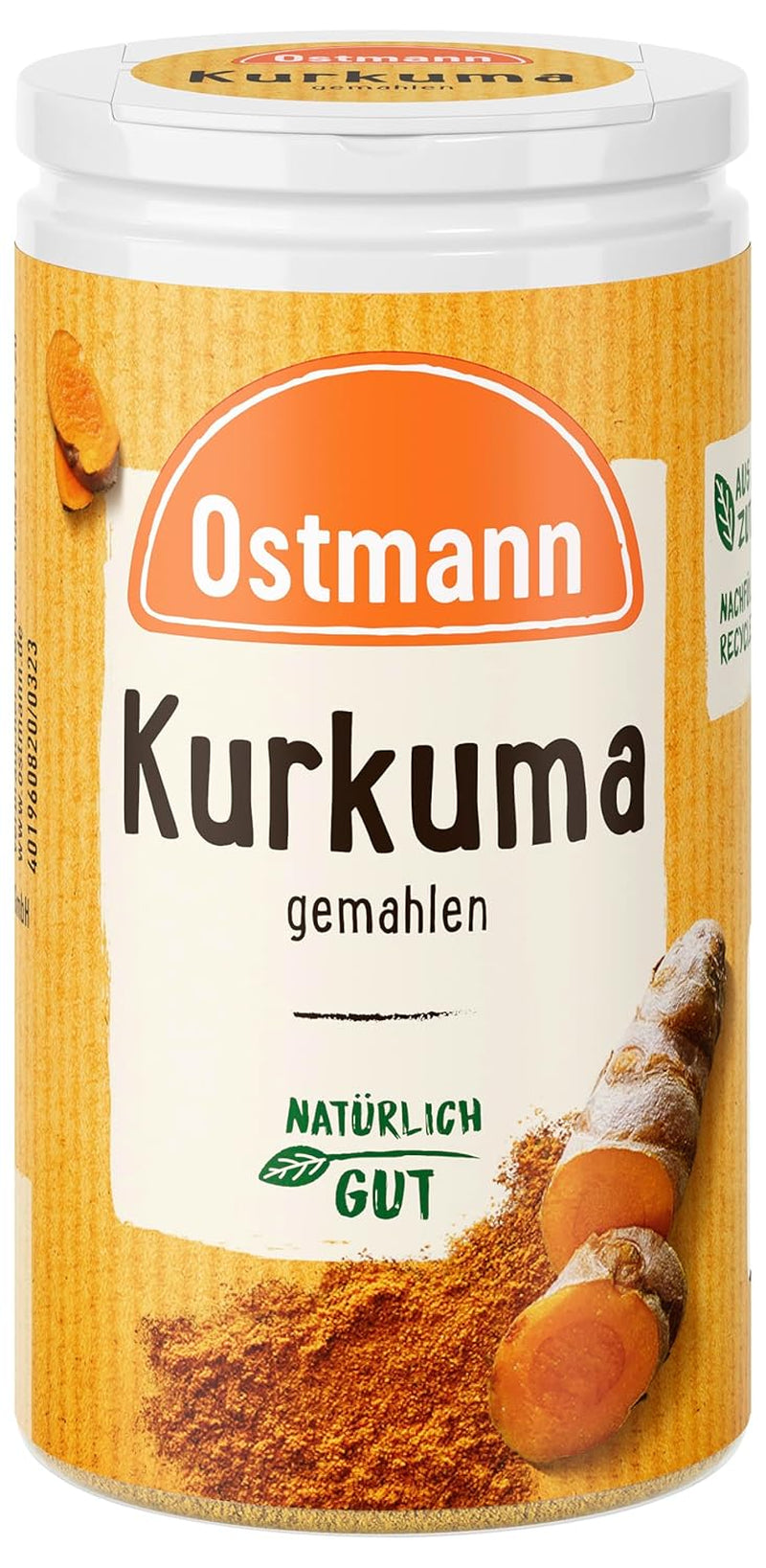 Ostmann Gewürze - Kurkuma gemahlen | Perfektes Gewürz für Curry- und Reisgerichte | Verleiht Gerichte eine goldgelbe Farbe | Naturalne składniki | 40 g w Der Streudose
