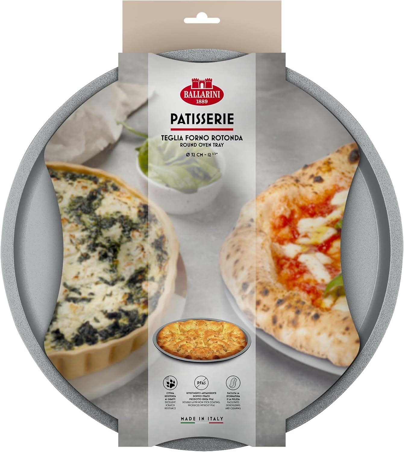 Ballarini, Tava de copt, diverse modele Matrite si tavi pentru copt Naty Shop Gri Tava rotunda de copt 32 cm