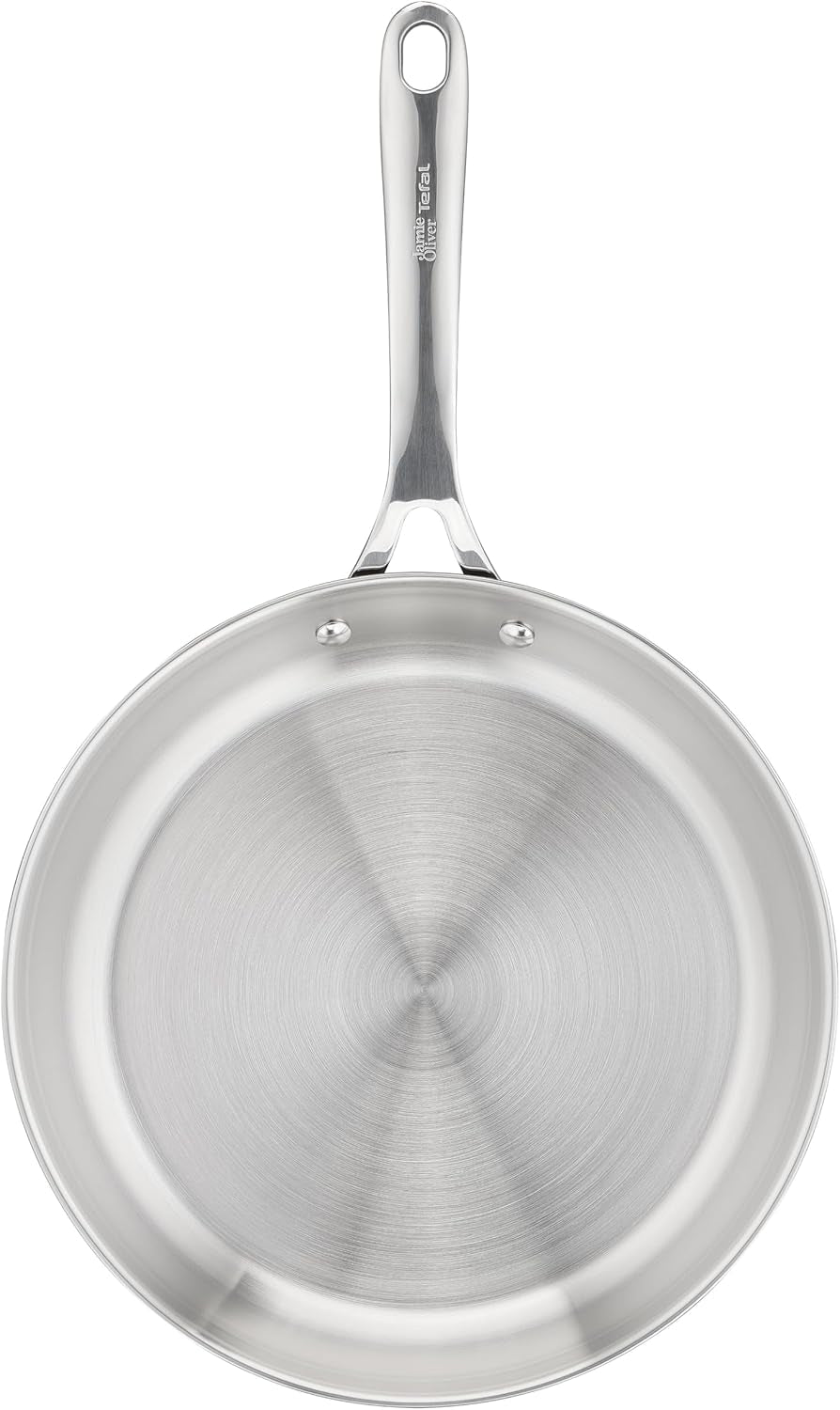 Jamie Oliver marki Tefal Cook Inteligentna patelnia 28 cm, niepowlekana stal nierdzewna, odpowiednia do garnków i patelni indukcyjnych Naty Shop