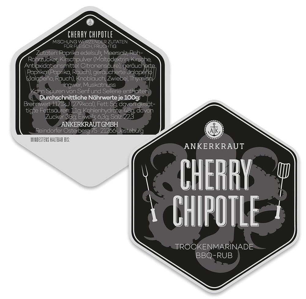 Ankerkraut Cherry Chipotle BBQ Rub, Rub Gewürzmischung für Rind, Schwein, Skrzydełka Z Kurczaka i Szarpana Wieprzowina, 220g im Streuer