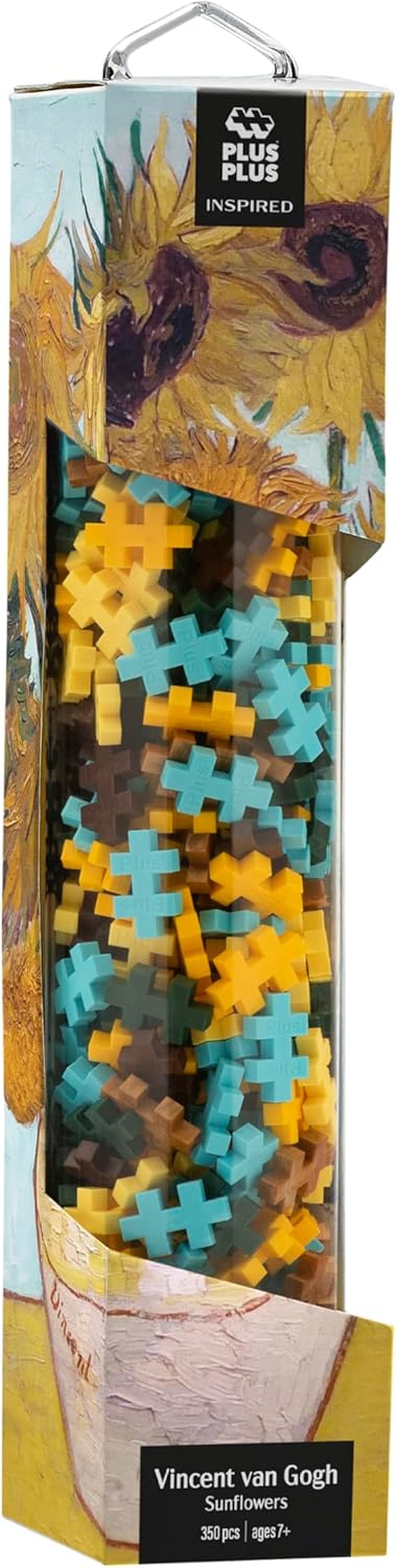 Plus-Plus 5163 Geniales Konstruktionsspielzeug, Sonnenblumen von Vincent Van Gogh, Inspired-Edition, Kreativ-Bausteine ​​​​Tube, 350 Teile, Słoneczniki