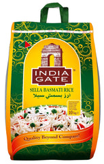 INDIA GATE Ryż Sella Basmati, wstępnie ugotowany (z Indii, drobnoziarnisty), aromatyzowany, opakowanie zbiorcze - 1 opakowanie (1 x 1 kg)