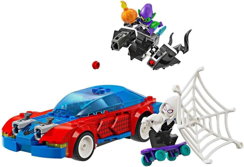 LEGO Marvel Spider-Man Samochód wyścigowy i Venom Green Goblin, Spider-Man do odgrywania ról Zabawka z figurkami superbohaterów i samochodem do zbudowania, prezent dla dzieci, chłopców i dziewcząt w wieku 7 lat 76279 Zestawy do budowania Szukaj sklepu LEGO