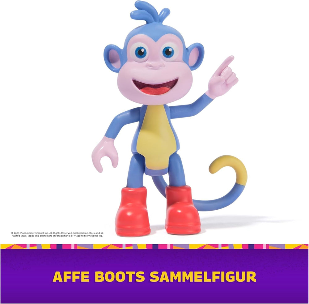 DORA - Păpușa cea mai bună prietenă - Dimensiune 22 cm, cu păr pieptănabil, ghiozdan și cizme cu maimuță, cunoscută din popularul serial TV, pentru copii cu vârsta de 3 ani și peste