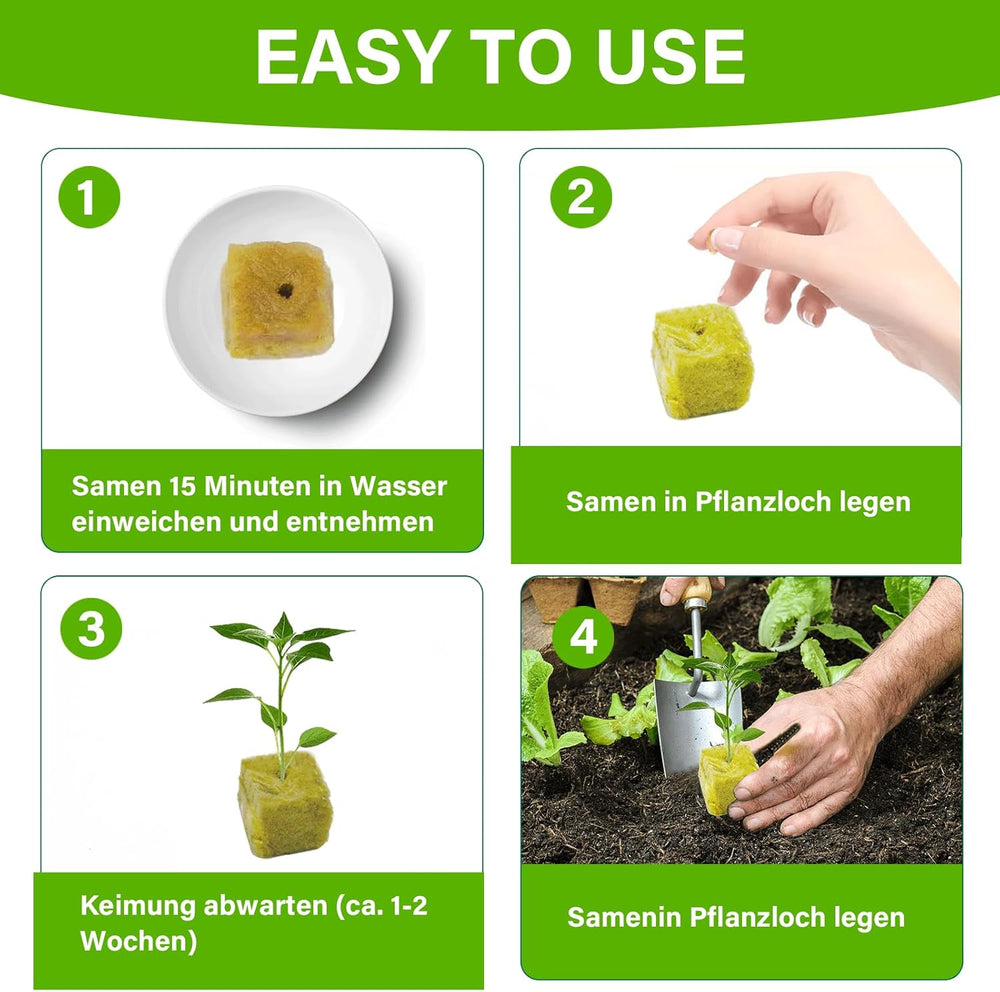 100 Stück Steinwolle Anzucht Würfel 2,5x2,5x2,5CM Kostka z wełny mineralnej Anzuchtmatte Steinwolle Anbau Hydrokultur Umpflanzen für Bodenlose Anzucht Setzlinge Stecklinge Klonpflanzen