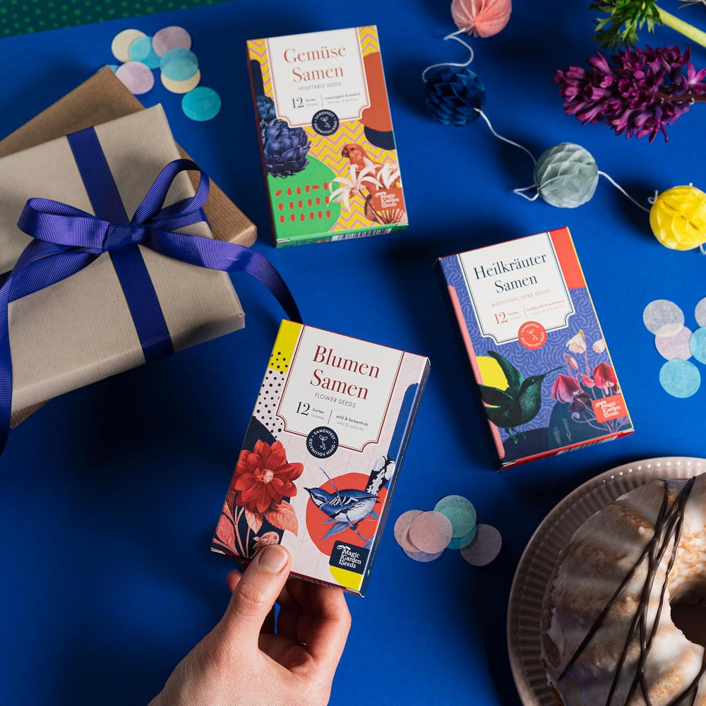 Kwitnąca tęcza - 6 bezpłatnych mieszanek kwiatów zapylanych - Spektakularne i kolorowe - Zestaw nasion dla początkujących, jako mały prezent lub do użytku osobistego