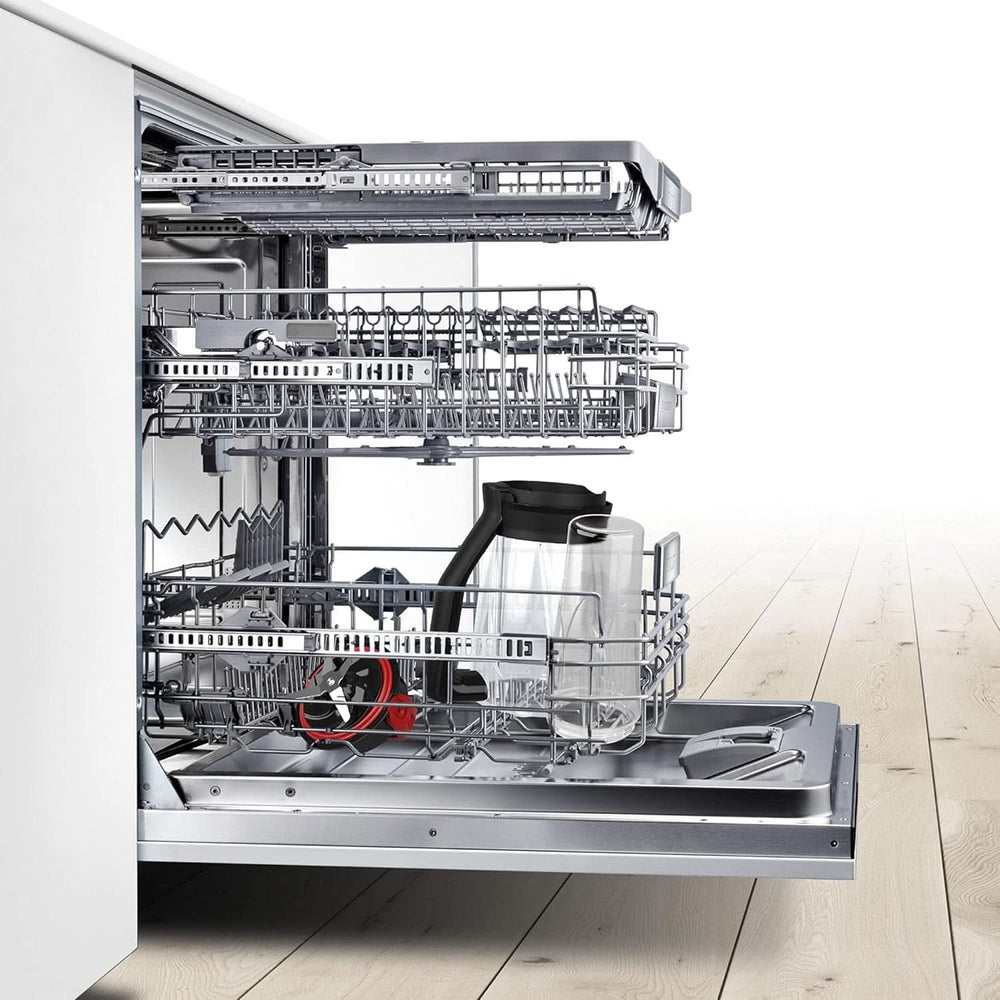 Mikser stojący Bosch Vitapower Serie 4 MMB6382M, Edelstahl-Klingen Made in Germany, 1,5 l Thermosafe Glasbehälter, Stopfer, Sicherheitsdeckel, Spülmaschinengeeignete Teile, 30 000 U/Min, 1200 W, Edelstahl Kitchen Naty Shop