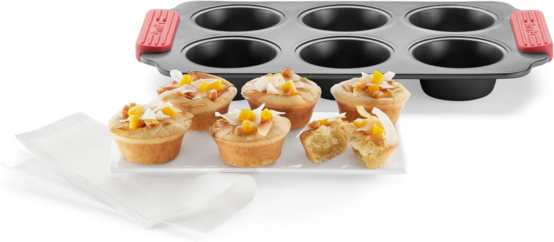 Lékué Muffin-Backform, Antihaftbeschichte, Metall, 6 Mulden Formy i blachy do pieczenia Naty Shop