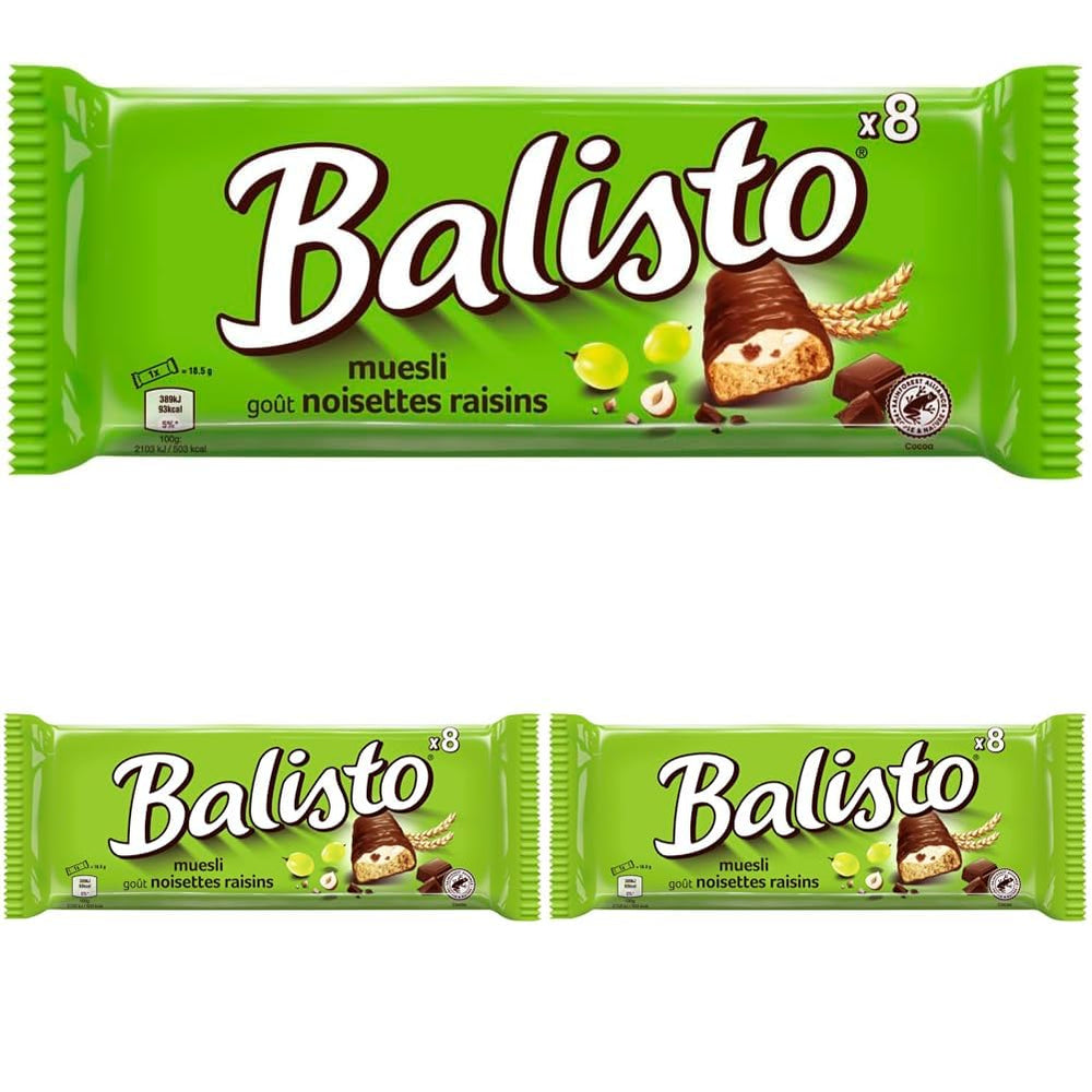 Balisto Chocolate Pack luzem, batoniki czekoladowe Yoberry, płatki zbożowe i jogurt, 8 x 18,5 g, czekolada, batoniki musli, opakowanie zbiorcze czekolady (148 g)