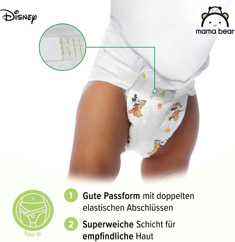 Pieluchy Mama Bear Disney Ultra Dry rozmiar 4 (8-14 kg), białe, 84 sztuki (1 opakowanie) Naty Shop