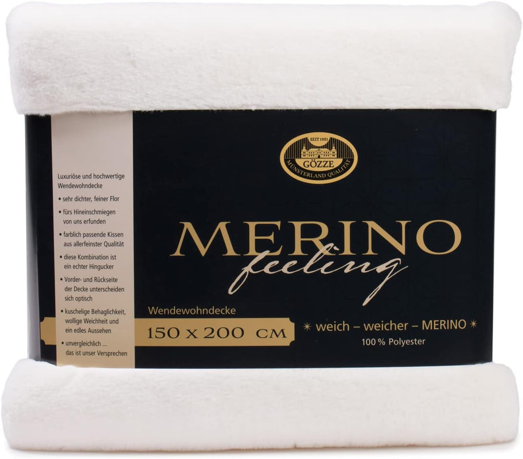Gözze - Pătură confortabilă, Reversibilă, Densitate mare 600 G/M², 150 X 200 Cm - Verde închis Paturi si Cuverturi Besuche den GÃ¶zze-Store Lână albă 150 X 200 Cm