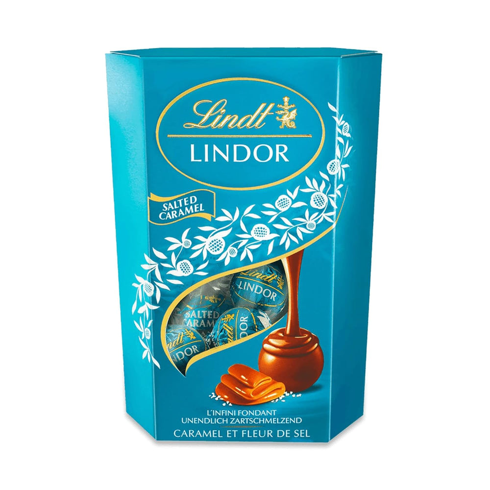 Czekolada Lindta | LINDOR Kornet Solony Karmel | 500g | 38 Kulek z mlecznej czekolady z nadzieniem solonym karmelem | Prezent Czekoladowy