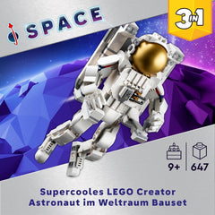 LEGO Creator 3 w 1 zabawka astronauta kosmiczna, model psa i statku kosmicznego dla dzieci, dekoracje do przedszkola, kreatywny prezent dla chłopców i dziewcząt w wieku 9 lat 31152 Zestawy do budowania Besuche w sklepie LEGO