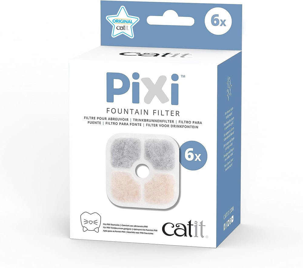 Catit 43722 Pixi Ersatzfilter, Trinkbrunnenfilter dla Catit Pixi Trinbrunnen, 6er Pack, Weiß