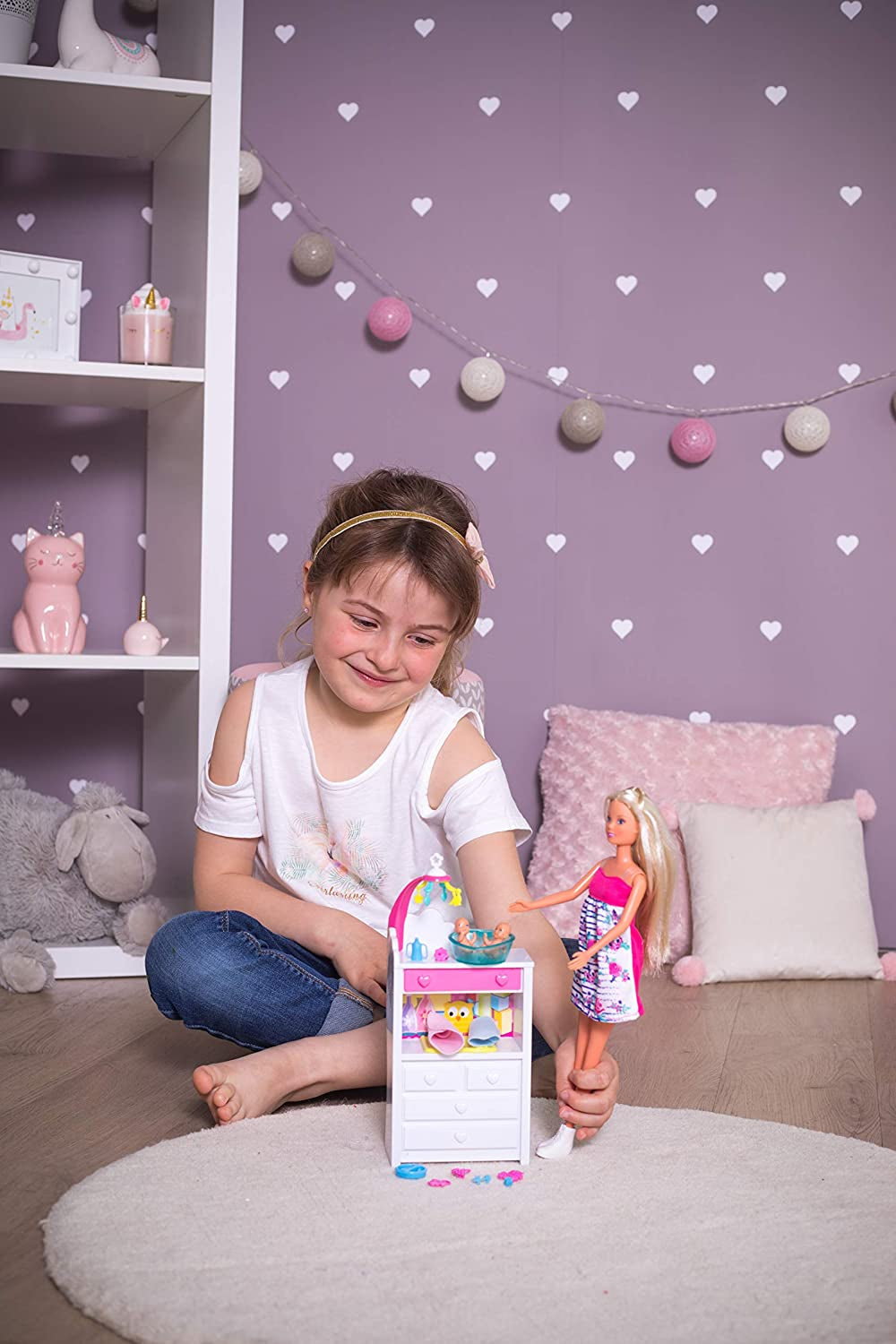 Simba 105733333 - Steffi Love Welcome Bliźniaki, Lalka w ciąży, Z bliźniakami, Z przewijakiem i wanną, Akcesoria, Lalka do ubierania, 29 cm, Dla dzieci od 3 lat i więcej Lalki Naty Shop