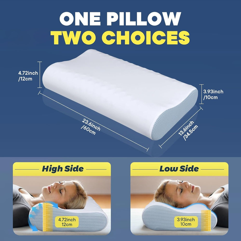 Pernă de gât de răcire pentru ameliorarea durerii de gât, perne din spumă de memorie pentru dormit, pernă cervicală pentru dureri de gât și umăr, pernă de pat ergonomică pernă de susținere a gâtului pentru cei care dorm pe partea din spate a stomacului Perne ortopedice cervicale Naty Shop